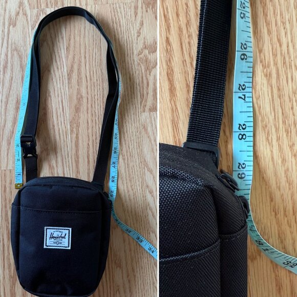 Herschel Black Mini Crossbody Belt Small Bag Utility Adjustable Strap Premium Qu - Picture 10 of 15